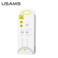 USAMS Kabelis pintas U31 USB-C į USB-C/lightning 60W PD Fast Charge baltos spalvos SJ403USB02 (US-SJ403)