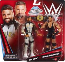 Figūrėlių rinkinys Mattel WWE Main Event Showdown Jey Uso VS Bron Breakker JHJ57, 15 cm, 2 vnt., balta sp./juoda sp.