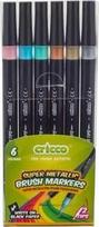 Cricco metaliniai teptukiniai markeriai, 6 spalvos