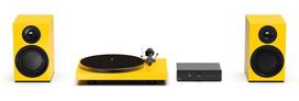 Pro-Ject Colourful Audio System E – visapusiška Hi-Fi sistema su patefonu – satino geltona