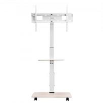 TV staliukas, Riedantis mobilus TV vežimėlis 66x38x136.5-162 cm, Reguliuojamas, Su laikymo vieta