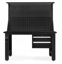 Jan Nowak Biurko warsztatowe LOGAN, 1500 x 1700 x 750 mm, All Black: czarne | 5904405577110 | 5904405577110