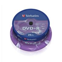 Diskai Verbatim DVD+R 4.7GB 16X 25pack AZO MATT SILVER cake box - 43500