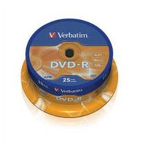 Diskai Verbatim DVD-R 4.7GB 16X 25pack AZO MATT SILVER cake box - 43522