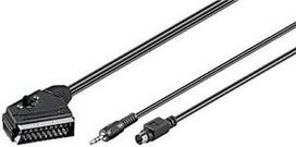 Laidas SCART-DIN mini 4p+3.5mm 1.5m | SCART kištukas - min-DIN-4 (4P) kištukas + 3.5mm kištukas