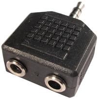 Perėjimas 3.5-2x3.5 (1K-2L) | sujungimas 3.5mm kištukas - 2x 3.5mm lizdai