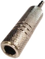 Perėjimas 3.5-6.3 (1K-1L) /metalinis/ | adapteris 3.5mm kištukas stereo - 6.3mm lizdas stereo