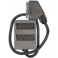 Perėjimas SCART-2SCART (1K-2L) | adapteris SCART kištukas - 2x SCART lizdai