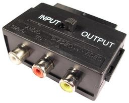Perėjimas SCART-3RCA+Jung (1K-3L) | adapteris SCART kištukas - 3x RCA lizdai su jungikliu