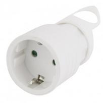 Elektros rozetė tiesi su apsauga (balta) P0047