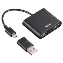 USB šakotuvas OTG Hub Hama USB micro USB 2-port 1:2