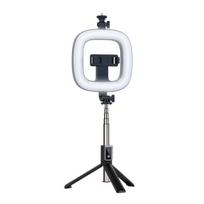 LED žiedinė lempa su trikoju stovu iki 945mm ir telefono laikikliu Ring Light - Selfie Stick Tripod