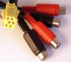 LAUNRC11, Jungtis auto. Mini ISO - Line out (4RCA)