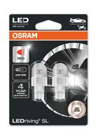Osram LED lemputės, W16W T10 W2.1x9.5d 12V/2W(16W) Raudona 6000K,