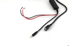 AUX įėjimo laidas, USB lizdas - 3.5mm kištukas, 15cm ilgis