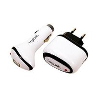 Buitinis kroviklis LogiLink USB 220 V + automobilinis kroviklis USB 12 V 1A