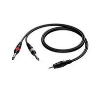Laidas kabelis Procab 3.5 mm Jack kištukas stereo - 2x 6.3 mm Jack kištukas mono 1.5m