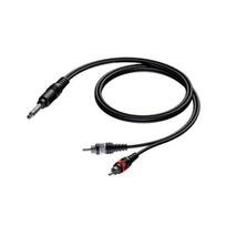 Laidas kabelis Procab 6.3 mm Jack kištukas stereo - 2x RCA kištukas 1.5m