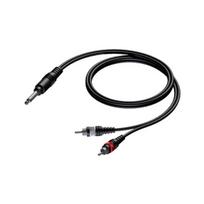 Laidas kabelis Procab 6.3 mm Jack kištukas mono - 2x RCA kištukas 3m