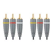 Laidas kabelis audio 3x RCA kištukas - 3x RCA kištukas 1.5m. HQ 24K Gold 730426