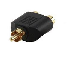 Adapteris - perėjimas RCA kištukas 2x RCA lizdai paauksuotais kontaktais