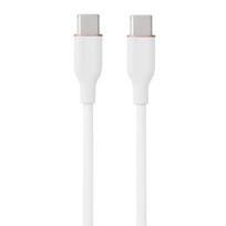 Silikoninis kabelis USB Type-C - Type-C, 60W (baltas, 3m)