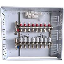 Grindinio šildymo kolektorius 8 kontūrų su terminėmis pavaromis NC AC230V ir debitomačiais