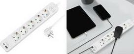 LogiLink Steckdosenleiste, 5-fach, 2x USB, mit Schalter weiß, Anschlüsse: USB-A & USB-C mit 5 V/3,4A max. 17 Watt, - 1 Stück (LPS280U)