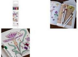 uni-ball Fineliner EMOTT, 5er Set Secret Garden pigmentierte Tinte auf Wasserbasis, dokumentenecht, starke, - 1 Stück (PEMSY/5 20)
