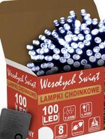 Eglutės girlianda 100LED, 8m. šaltai balta