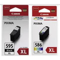 CANON PG-595XL/CL-586XL + GP-501 50-Sheet Value Pack ink cartridges, 2-pack, Original High (XL) Yield, Black, Cyan, Magenta, Yellow
