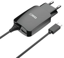 2GO 12W USB-C Power Adapter + 1-Port 1x USB-A Cable 1.4m Black