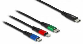 Delock USB-C Charging Cable 3 in 1 (Lightning/Micro USB/USB-C, 1m)