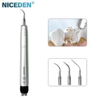 Niceden Dantų ultragarsinis oro skaleris su 3 antgaliais keičiantis rankinio instrumento dažnio pneumatinis skaleris, 2/4 skylių 2 holes