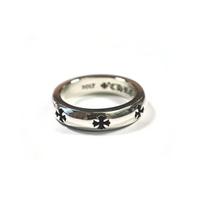 Chrome Hearts įgaubtas kryžius gėlė apvalus 925 sidabro žiedas Unisex žiedas CH0014280 Basic Packaging-Dust Bag,5