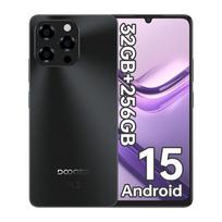 DOOGEE Note58PRO Išmanusis telefonas Android 15, 32(8+24) GB+256GB/2TB TF Mobilusis telefonas, 6.75  HD+ 90Hz, 6250mAh, 16MP+8MP Mobilusis telefonas atrakintas, 4G dviejų SIM kortelių juoda