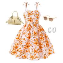 Girls' Spring/Summer Dresses: Solid-Color, Elegant Spaghetti-Strap Gowns 120