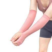 2PCS Arm Volleyball Cormpression Sleeves Passing Hitting Forearm Sleeves with Protection Pads and Thumb Hole Padded Wrist Guard S rožinė