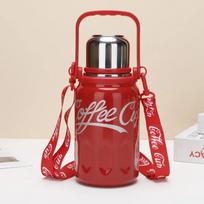 Coca-cola Tas pats didelės talpos 316 nerūdijančio plieno termosinis puodelis Lauko nešiojama vandens gertuvė su virvele Hydroflask 1200ML raudona