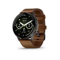Garmin Venu 4 45mm Slate Black with Brown Leather Band 010-03014-03