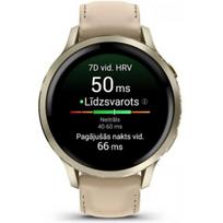 Garmin Venu 4 41mm Lunar Gold Light Sand Leather Band 010-03013-03