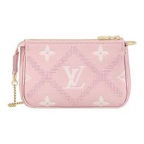 Louis Vuitton Monogram užtrauktuko užsegimas Siuvinėta karvės odos rankinė per petį, rankinė-dėklas, krepšys-tote, rankinė per petį Moteriškos rankinės Rožinė M81140 Basic Set (Bag+Dust Bag) white