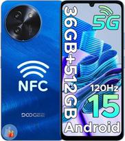 DOOGEE NOTE59PRO+ 5G išmanusis telefonas, 36GB RAM+512GB ROM/2 TB, Android 15, 6.75  HD+ 120Hz ekranas, 6250 mAh, 50 MP + 8 MP, Widevine L1, OTG/GPS/veido atpažinimas/NFC mėlyna