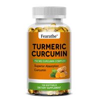 High-purity curcumin capsules + black pepper extract 750mg, 120 Capsules 120 Capsules
