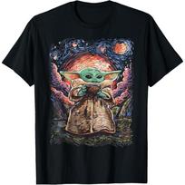 Star Wars The Child Starry Night T-Shirt S juoda