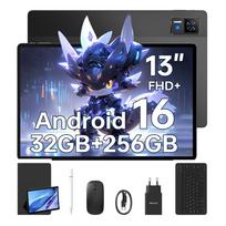 DOOGEE U13 VIP Android 16 Planšetė 13 colių, 32GB+256GB/2TB Žaidimų Planšetės, 11000mAh Planšetė su Klaviatūra/Rašikliu/Pelė, Keturiais Garsiakalbiais juoda