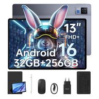 DOOGEE U13 VIP Android 16 Planšetė 13 colių, 32GB+256GB/2TB Žaidimų Planšetės, 11000mAh Planšetė su Klaviatūra/Rašikliu/Pelė, Keturiais Garsiakalbiais pilka spalva