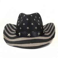Men’s Vintage USA American Flag Cowboy Hat W/Western Shape-It One Size juoda