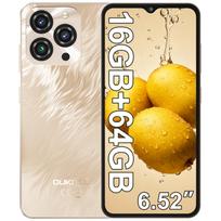 OUKITEL C3 Mobilusis telefonas atrakintas 2025-16GB RAM+64GB/TF 1 TB ROM Išmanusis telefonas, 5000 mAh baterija, 6,52'' vandens lašo ekranas, 13 MP+5 MP kamera auksas