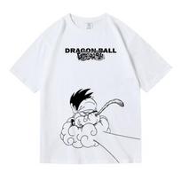 Minimalist Manga Vintage Dragon Ball Kid Goku TShirt Nimbus Cloud Graphic Tee Crew Neck 100 Cotton Casual Fashion Tops S
